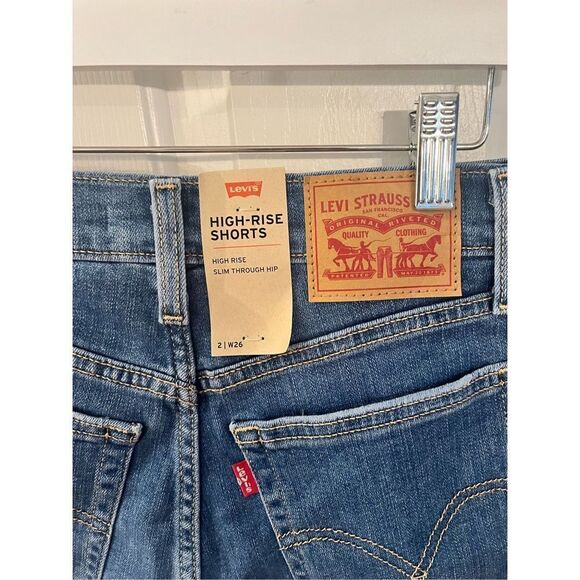 Levi’s High-Rise Shorts Slim Hip Sz 2/ 26 NWT - Picture 5 of 7